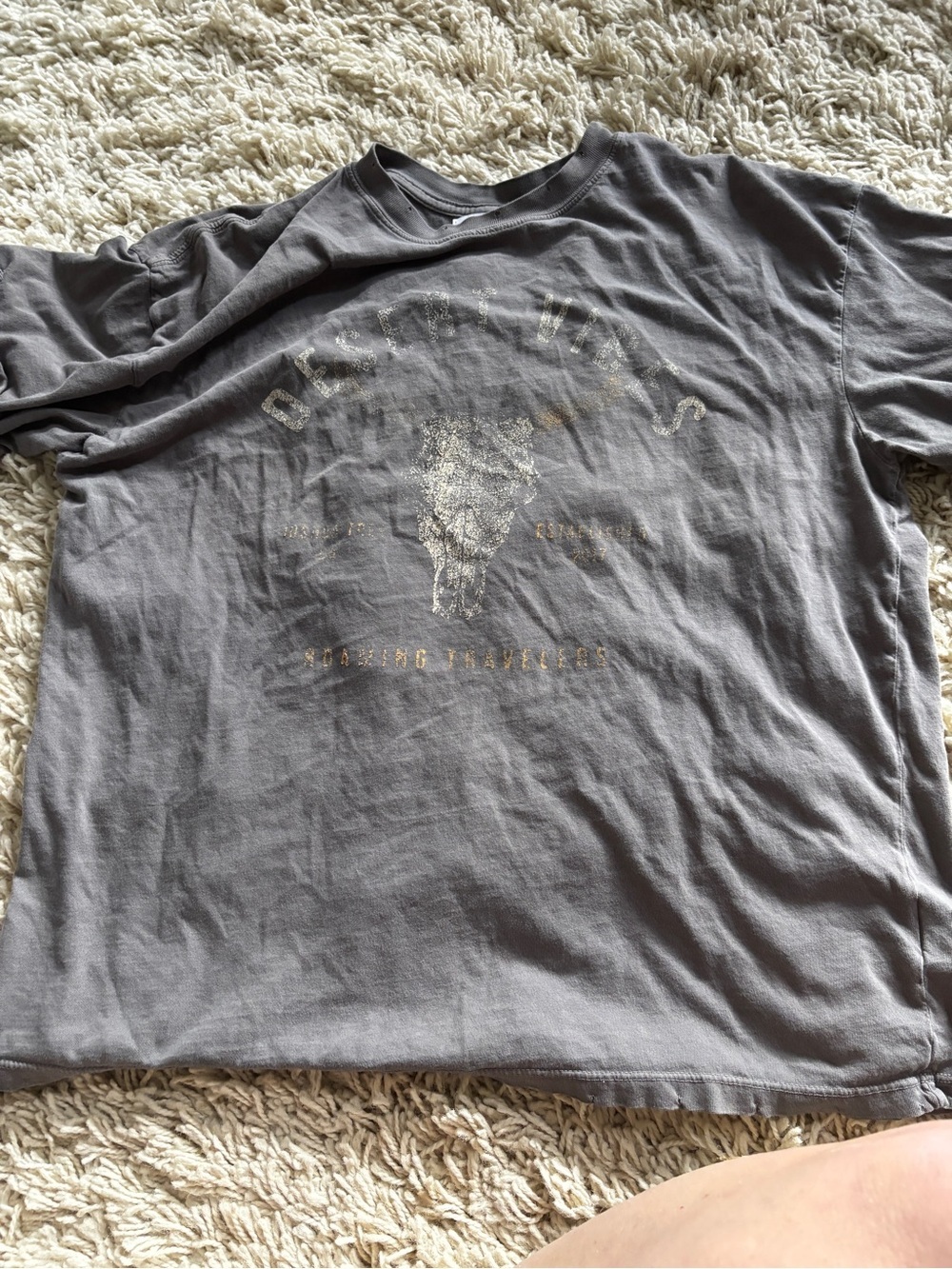 Girl dangerous distressed Washed Gray Graphic Tee - Casual Crew Neck Shirt